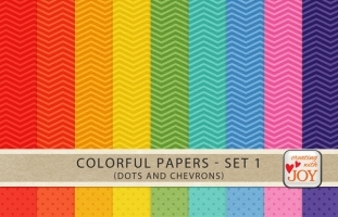 18 Textured Colorful Papers (Set 1)