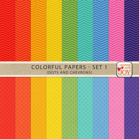 18 Textured Colorful Papers (Set 1)
