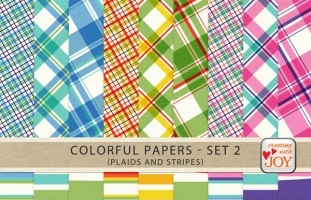 18 Textured Colorful Papers (Set 2)