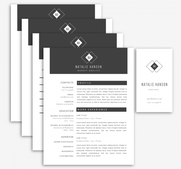 Download Black and White Resume Package 