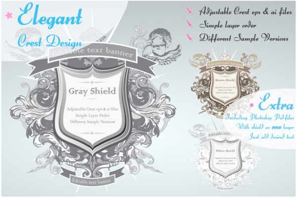 Download Ornamented shield design 