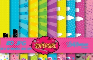 Supergirl Digital Paper Pack 