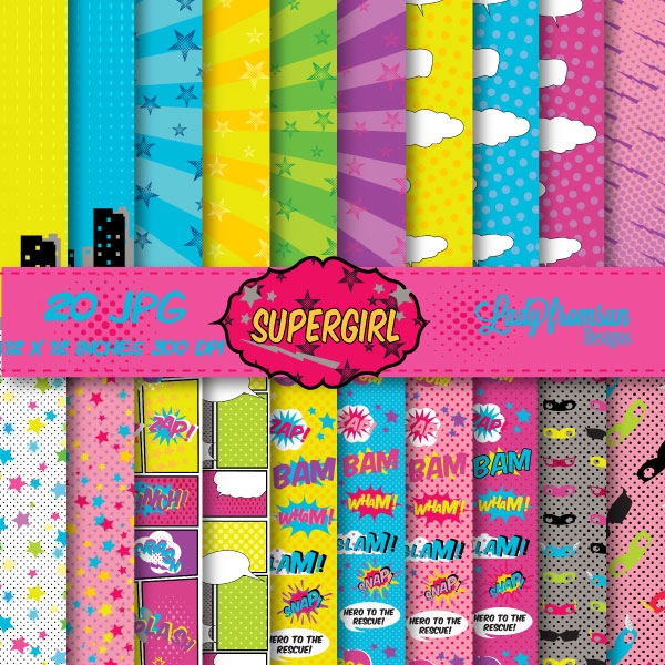 Download Supergirl Digital Paper Pack  