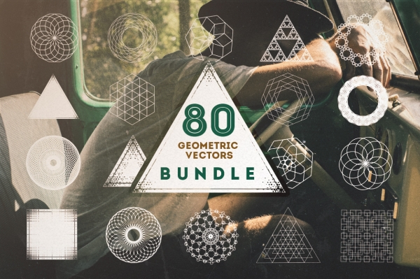Download 80 Geometric Vector Shapes Bundle 