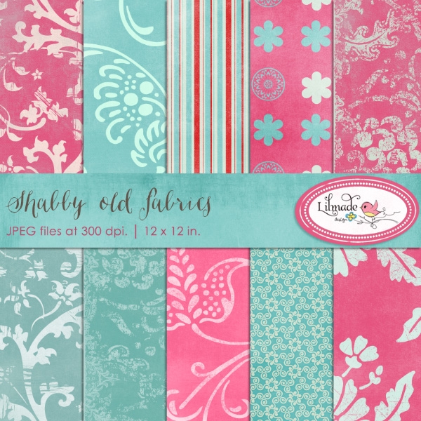 Download Shabby old fabrics digital papers 