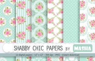 SHABBY CHIC DIGITAL PAPERS