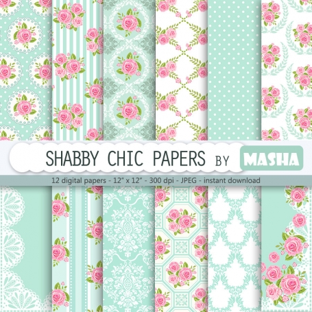 SHABBY CHIC DIGITAL PAPERS