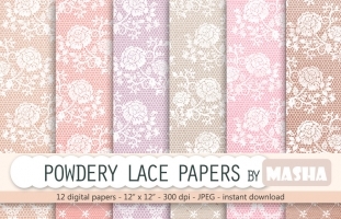 POWDERY LACE DIGITAL PAPER