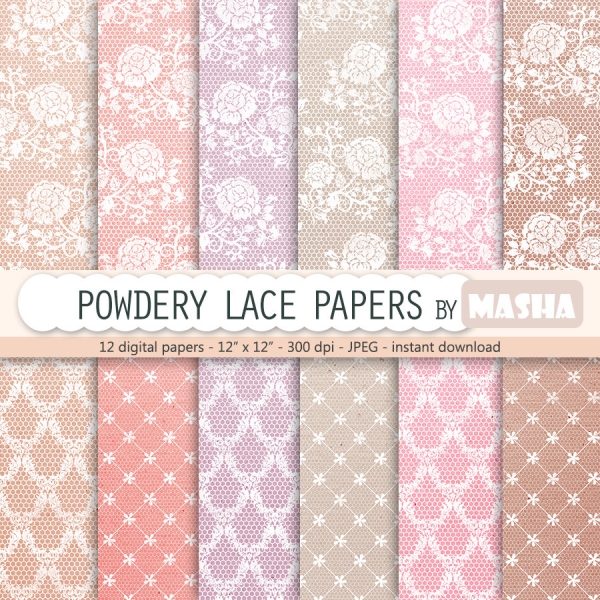 Download POWDERY LACE DIGITAL PAPER 