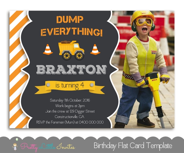 Download Construction Birthday Invitation 