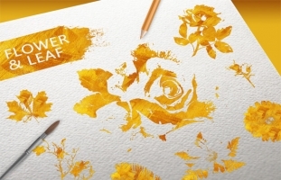 Gold Flower & Leaf elements