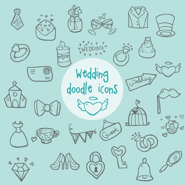 Download Wedding - Doodle  icons 