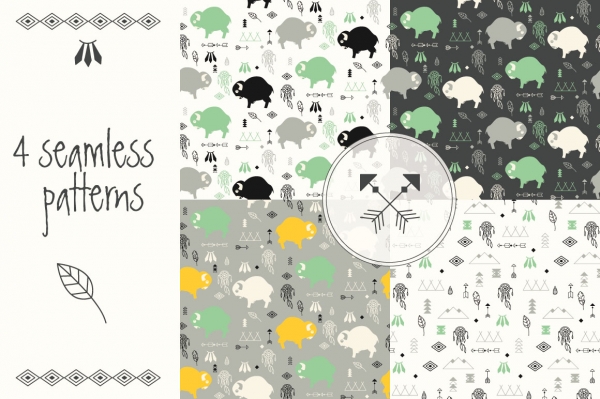 Download 4 Seamless Patterns 