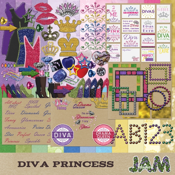 Download Diva Princess - Full Size Scrapbook Kit 