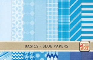 16 Textured Papers - Blue 