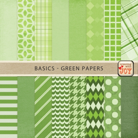 16 Textured Papers - Green
