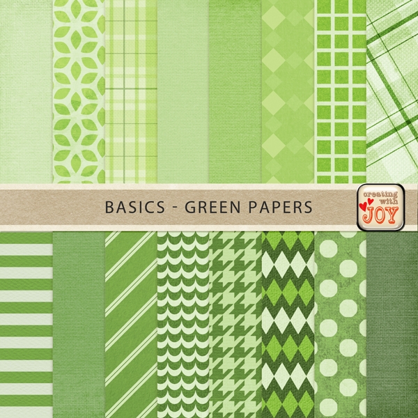 Download 16 Textured Papers - Green 