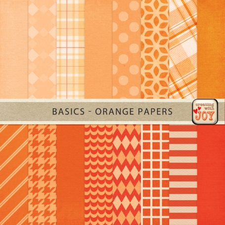 16 Textured Papers - Orange