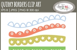 Quirky borders clipart, lace