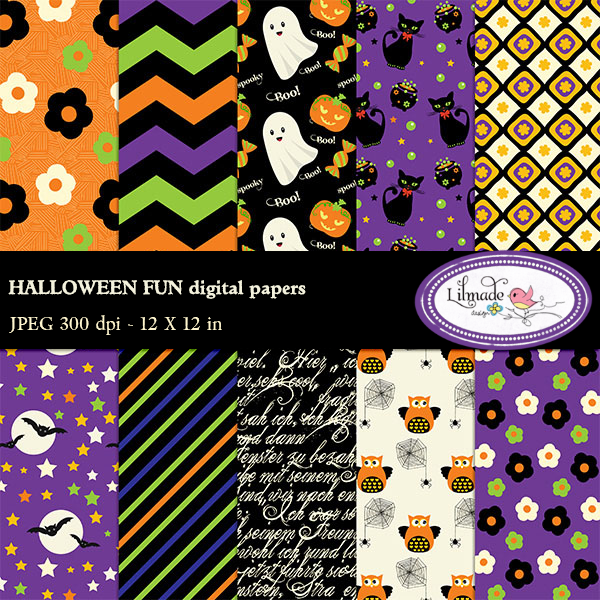 Download Halloween digital paper 