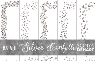 Clip Art Silver Confetti Borders