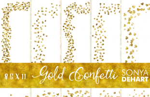 Clip Art Gold Confetti Borders