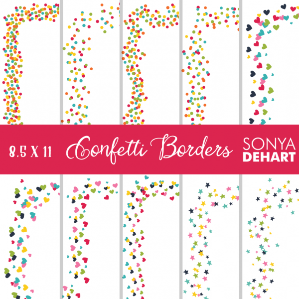 Download Clipart Confetti Borders 