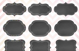 Clipart Dotted Chalkboard Label