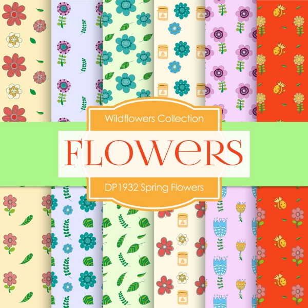 Download Digital Papers - Spring Flowers (DP1932) 