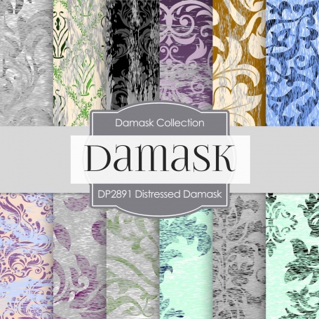 Digital Papers - Distressed Damask