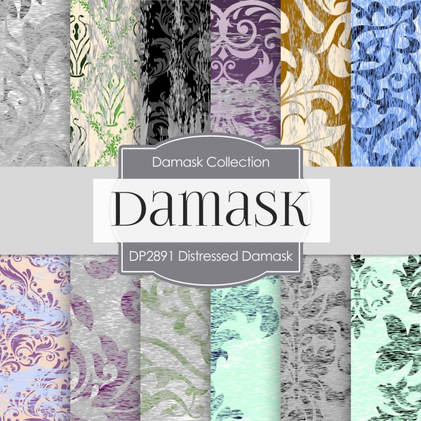 Download Digital Papers - Distressed Damask (DP2891) 