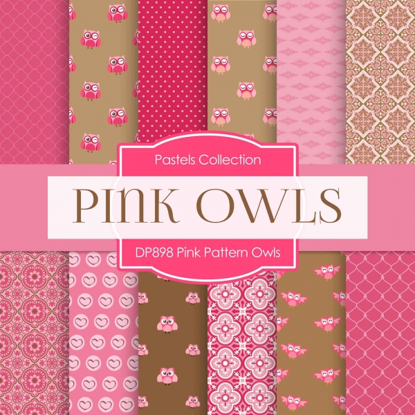 Download Digital Papers - Pink Pattern Owls (DP898) 