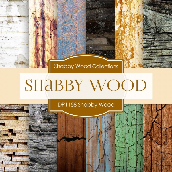 Download Digital Papers - Shabby Wood (DP1158) 