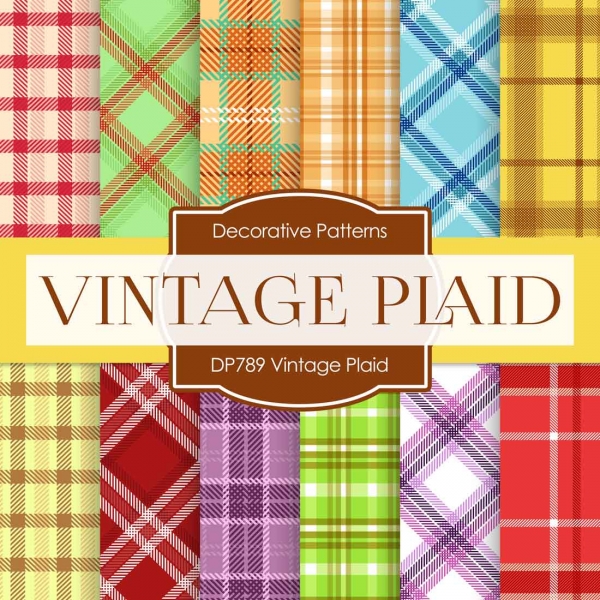 Download Digital Paper - Vintage Plaid (DP789) 