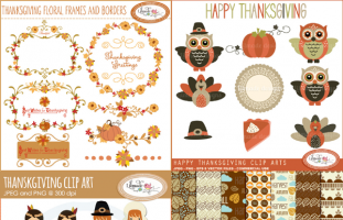 Thanksgiving clipart and digital