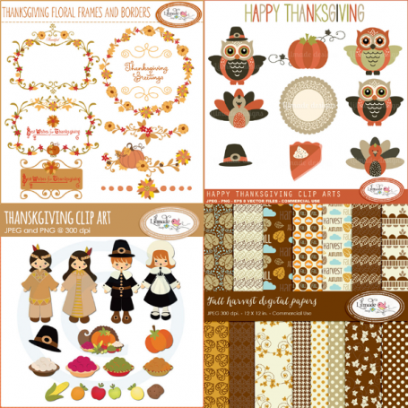 Thanksgiving clipart and digital
