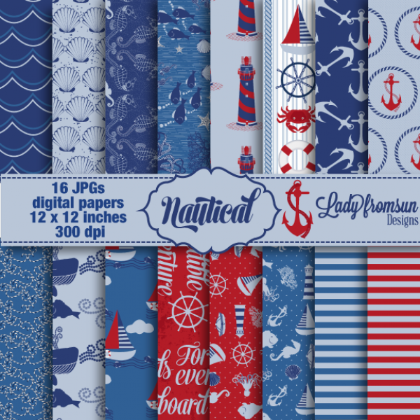 Download Nautical digital paper 