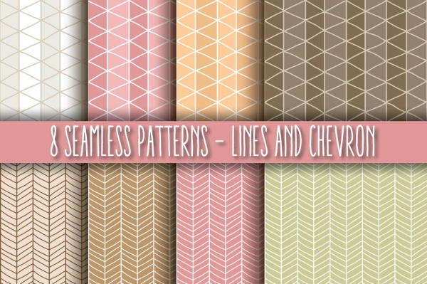 Download 8 Seamless Patterns - Lines & Chevron 