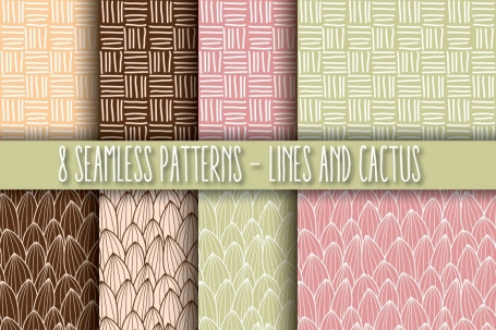 8 Seamless Patterns - Lines &