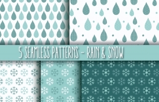5 Seamless Patterns - Rain &