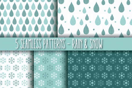 5 Seamless Patterns - Rain &