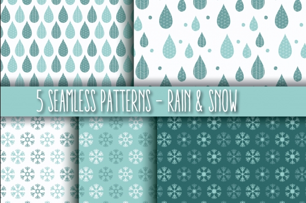 Download 5 Seamless Patterns - Rain & Snow 