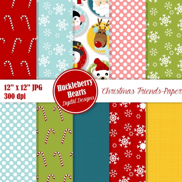 Download Digital Christmas Faces Paper 