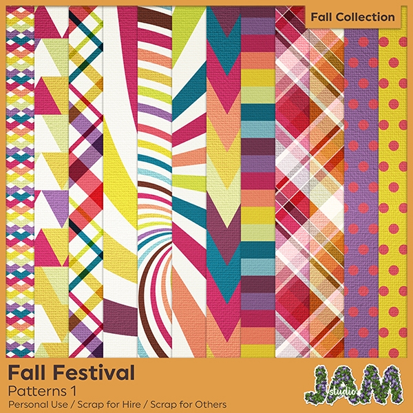 Download Fall Festival - Patterned Papers Set 1 