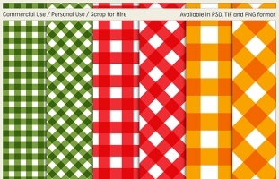 6 Gingham Paper Templates