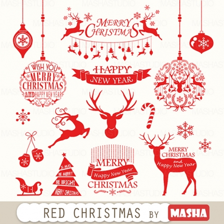 RED CHRISTMAS CLIPART