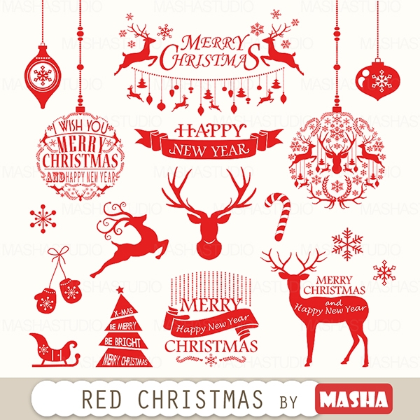 Download RED CHRISTMAS CLIPART 
