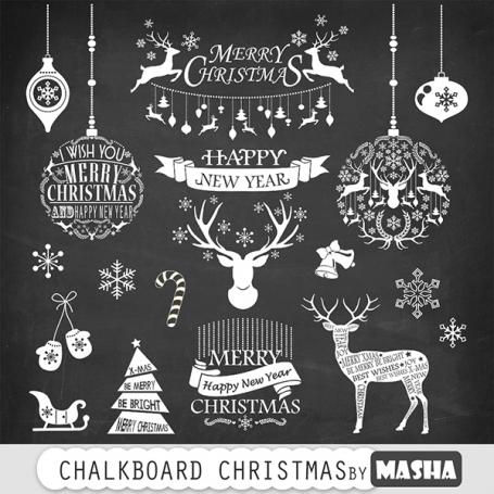 CHALKBOARD CHRISTMAS CLIPART