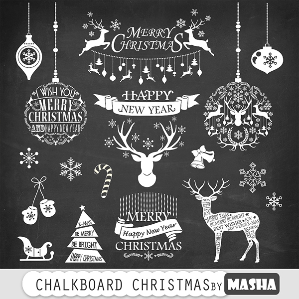 Download CHALKBOARD CHRISTMAS CLIPART 