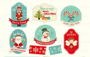 CHRISTMAS LABELS CLIPART